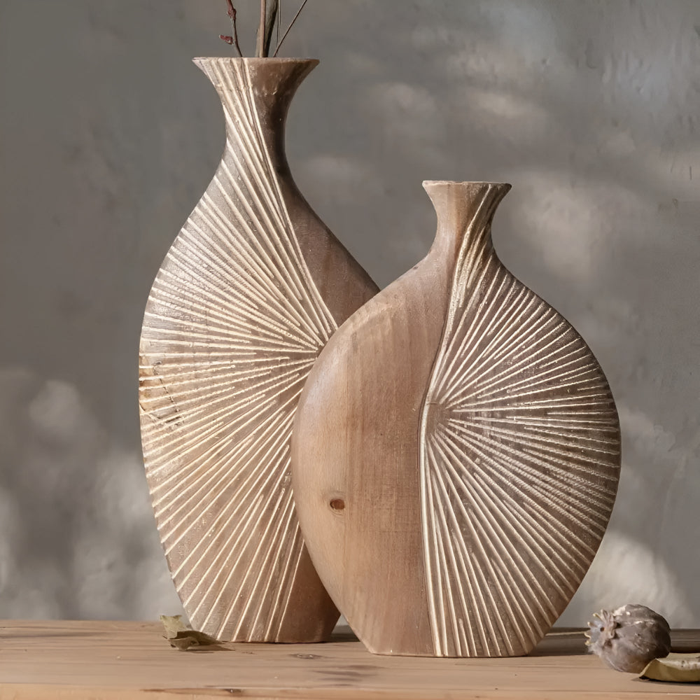 Sierra Grove Wooden Vase — product detail view