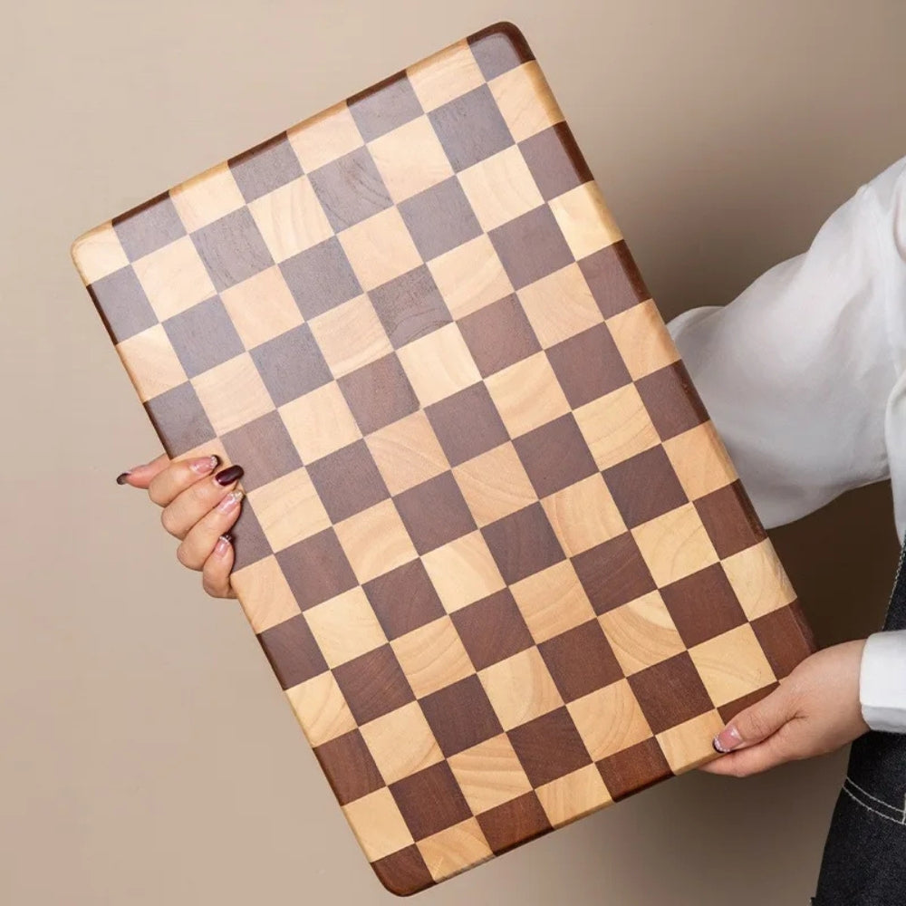 Chess-Inspired Acacia Wood Chopping Board — product close-up