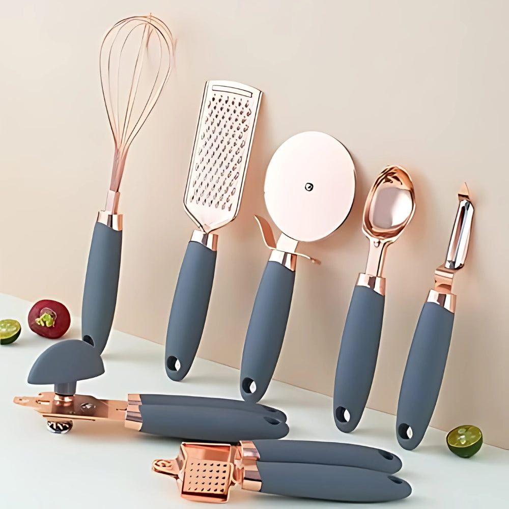 7-Piece Rose Gold Cooking Set — main product photo