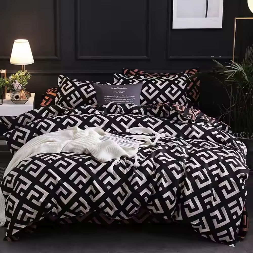 Noir Enigma Quilt Cover Set | 3pcs Quilt Cover Set — main product photo