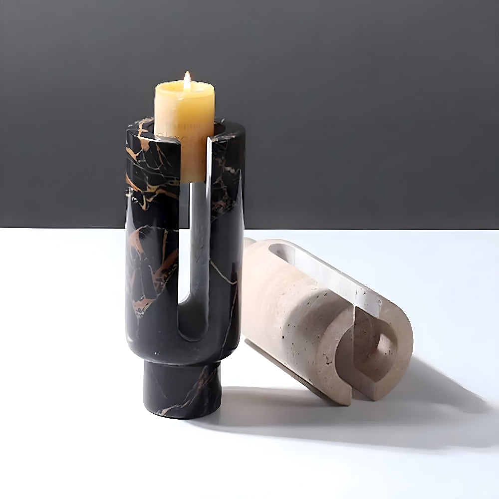 Eclipse Marble Candle Holder — product detail view