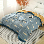 Golden Fish Cotton Gauze Reversible Blanket — main product photo