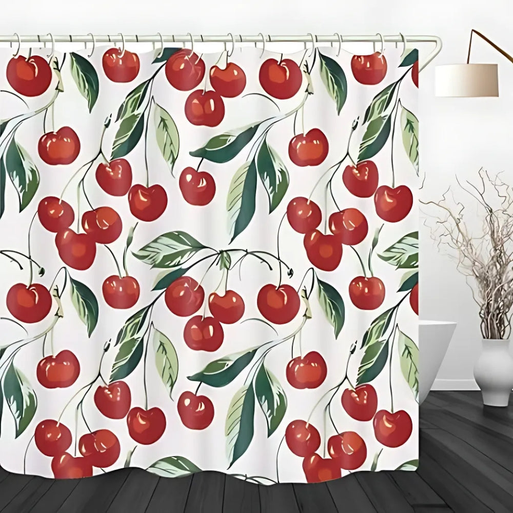 Sweet Cherry Delight Shower Curtain — product detail view