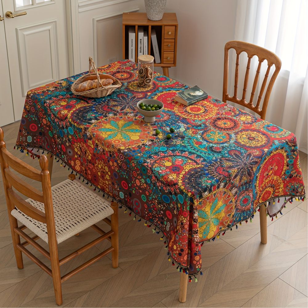 Hypno Bloom Tassel Tablecloth — main product photo