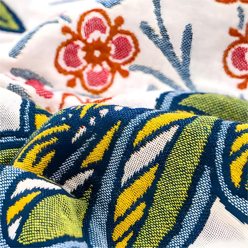 Reversible Garden Bloom Bath Towel — product in use