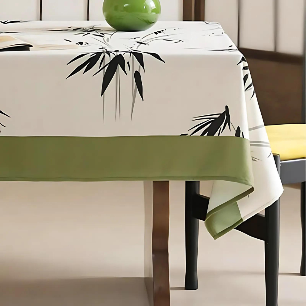 Elegant Pastoral Bamboo Zen Tablecloth — product close-up