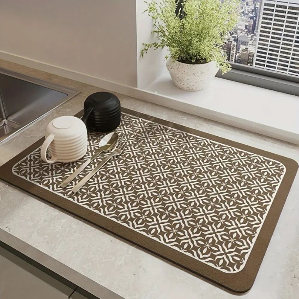 Mandala Kitchen Dish Drying Mat — product close-up