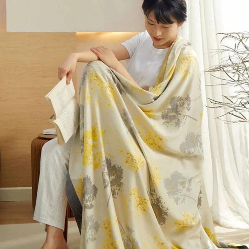 Maple Leaves Bamboo Luxe Cooling Blanket — main product photo