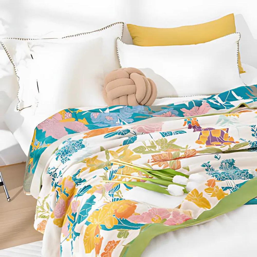 Blossom Bay Breathable Cotton Coverlet — main product photo