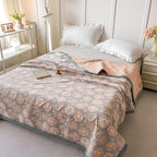 Retro Flower Summer Cotton Gauze Coverlet — main product photo