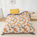 Maple Leaf Cotton Blanket — product detail view
