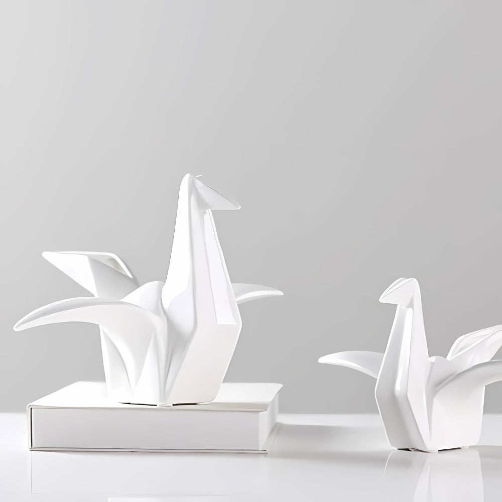Origami-Inspired Ceramic Bird Statue — product in use