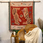 Leopard Woven Tassel Blanket — product close-up