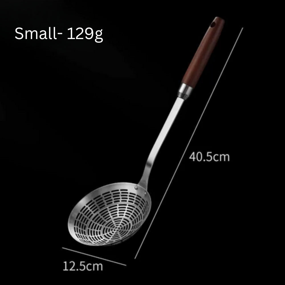 Stainless Steel Wooden Strainer Ladle — additional view