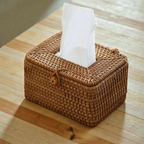 Handwoven Rattan Tissue Box — view 3