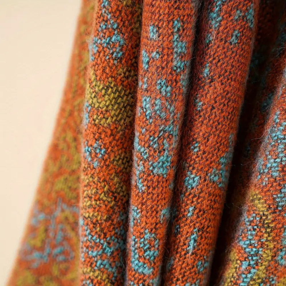 Baroque Pattern Warm Blanket Shawl — product in use