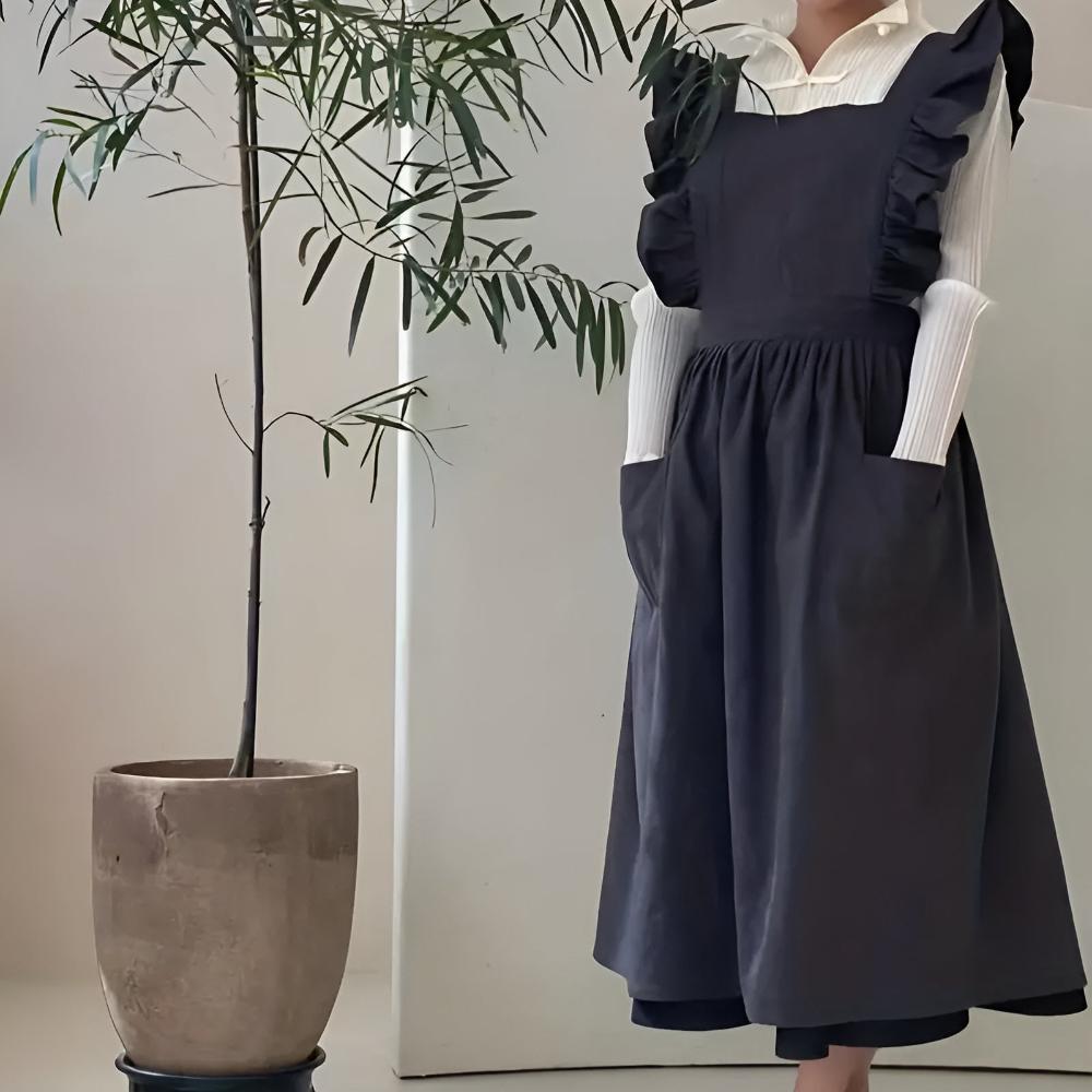 Lotus Leaf Lace Apron — product in use
