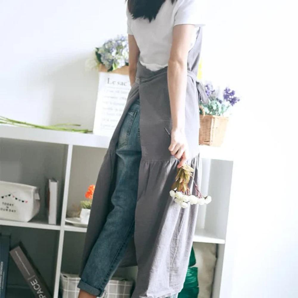 Blossom & Breeze Cotton Linen Apron — product detail view