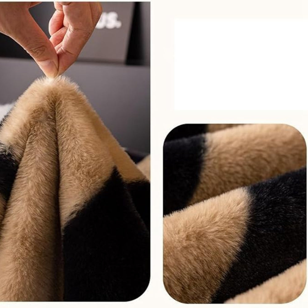 Wild Stripes Zebra Fleece Sofa Cover — product in use