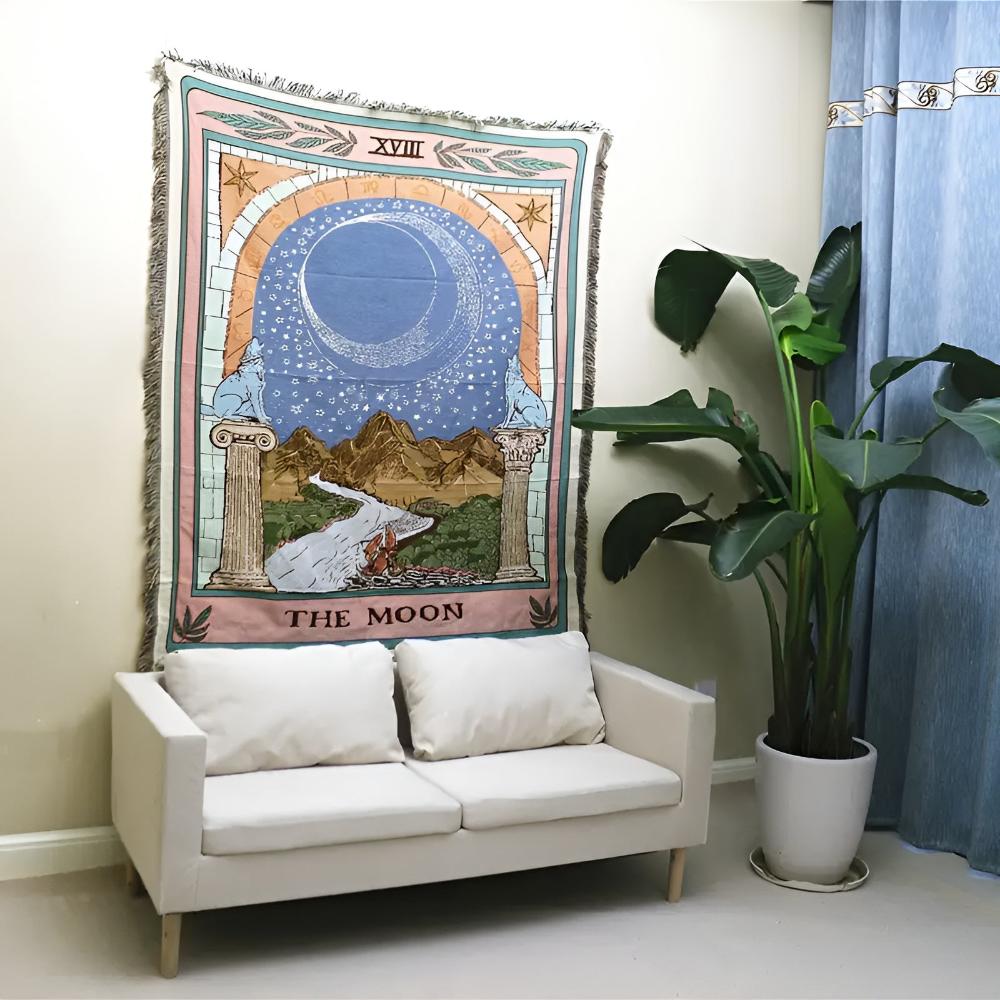 Moon Tarot Tapestry Blanket — main product photo
