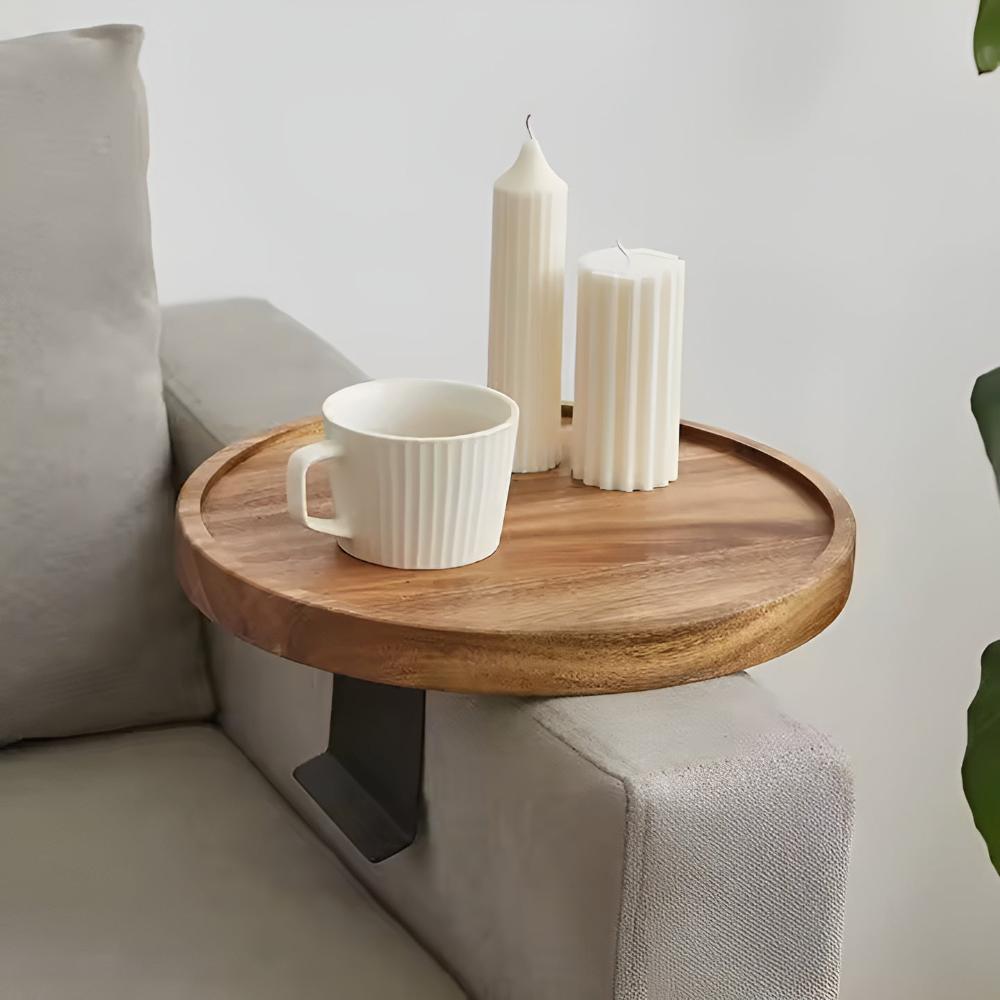 Sofa Armrest Walnut Tray — product close-up