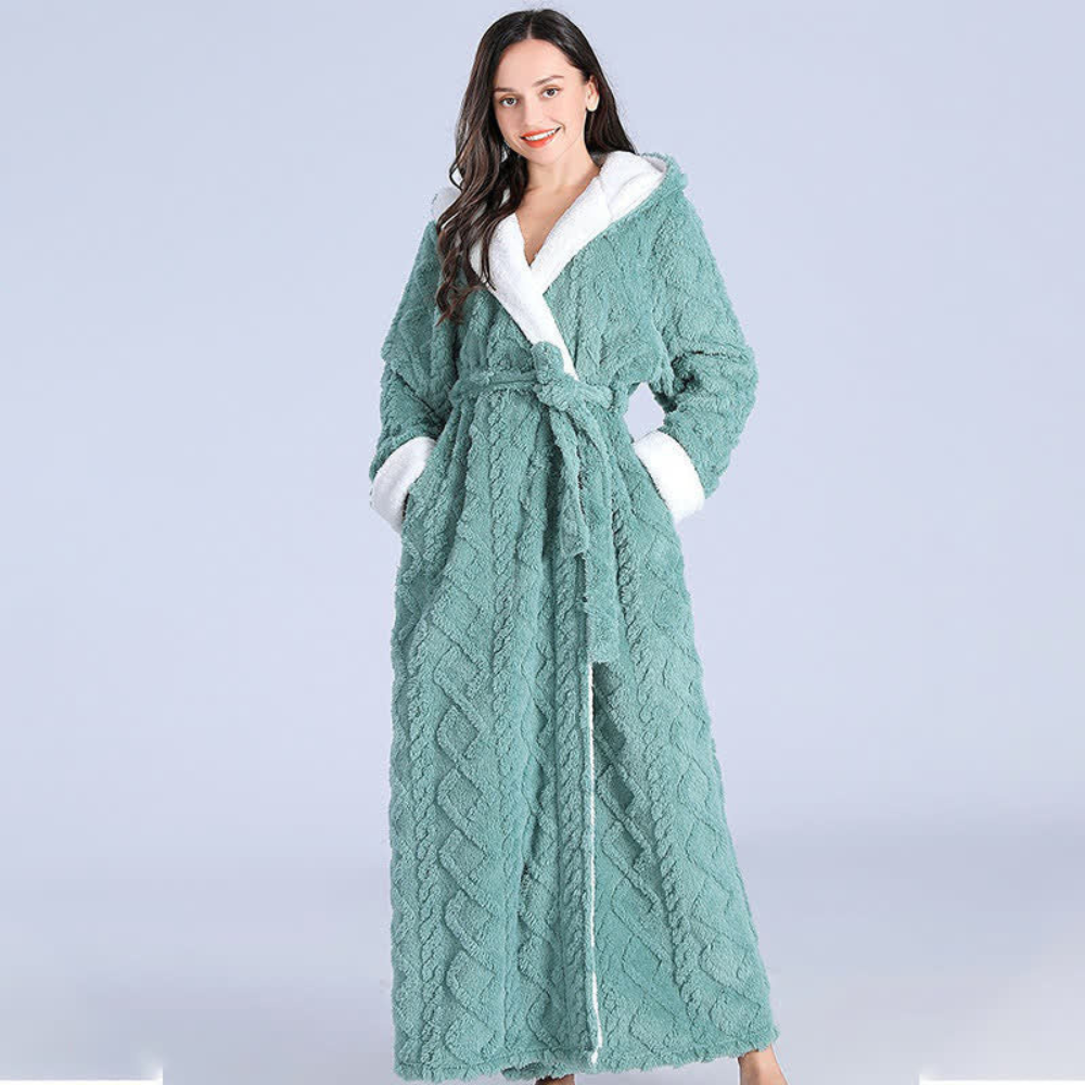Plush Long Hooded Robe — product close-up