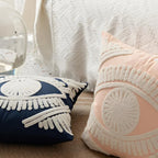 Boho Eye Embroidered Cushion Cover — product in use