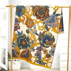 Blooming Flowers Reversible Bath Towel — product in use