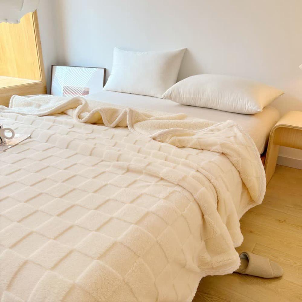Plush Square Checkerboard Blanket — product detail view
