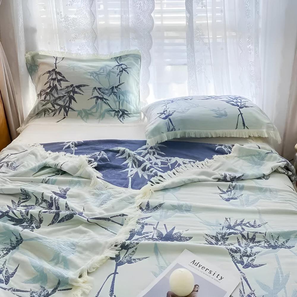 Bamboo Cotton Reversible Jacquard Throw — main product photo