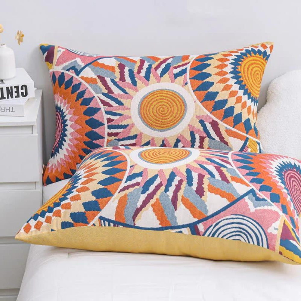 Nordic Sun Print Button Cotton Pillowcases (2pcs) — main product photo