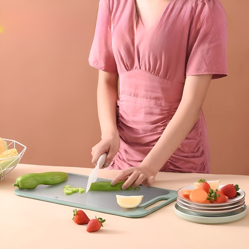 Stylish Double-Sided Stainless Steel Chopping Board — product close-up