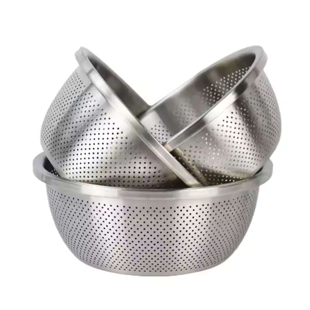 Rinse Mix Stainless Colander Duo Set — lifestyle shot