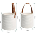 Woven Cotton Rope Hanging Basket | 2pc Set — lifestyle shot