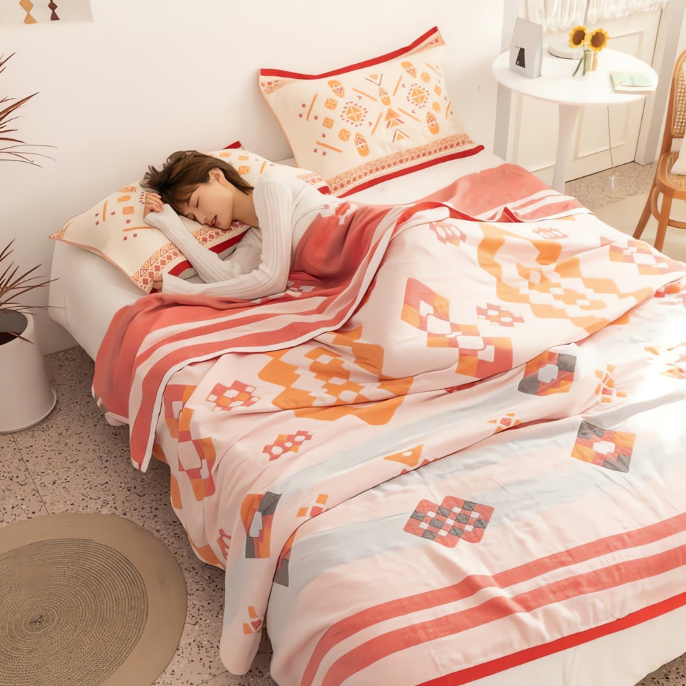 Chevron Design Four-Layer Cotton Blanket — main product photo