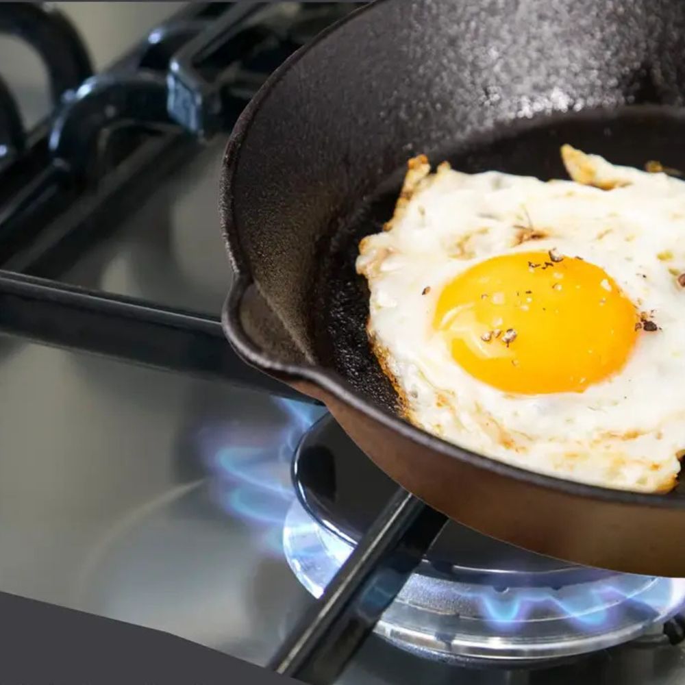 Black Cast Iron Frying Pan — product close-up