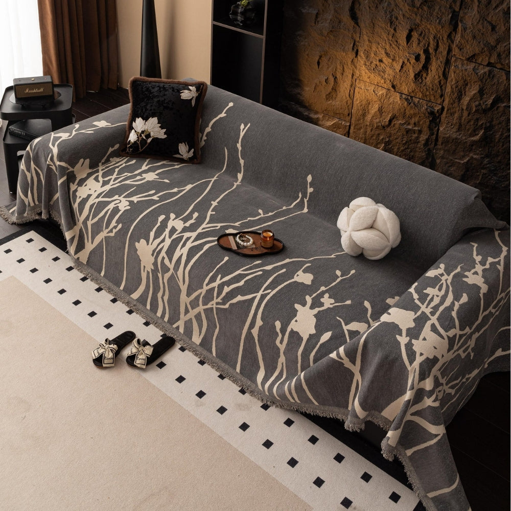 Twilight Branches Chenille Sofa Cover — lifestyle shot