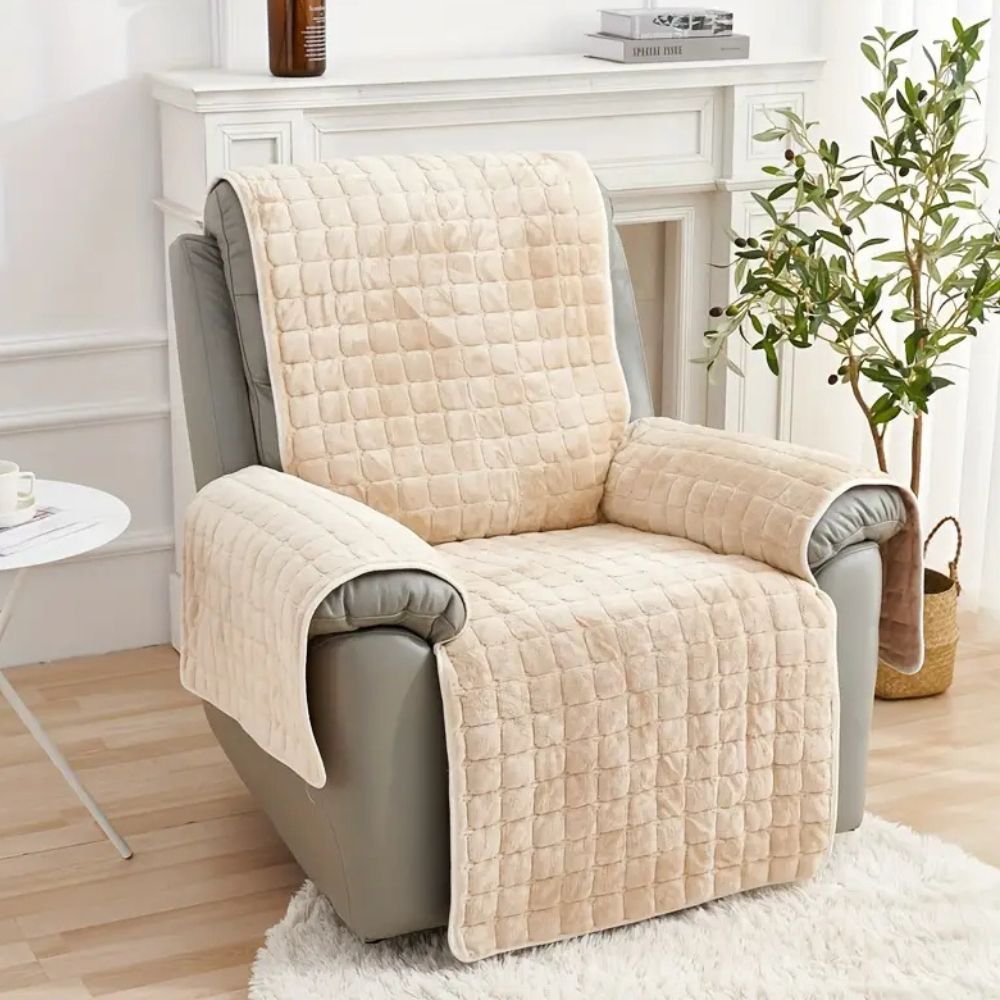 Velvet Grid Recliner Cover — lifestyle shot