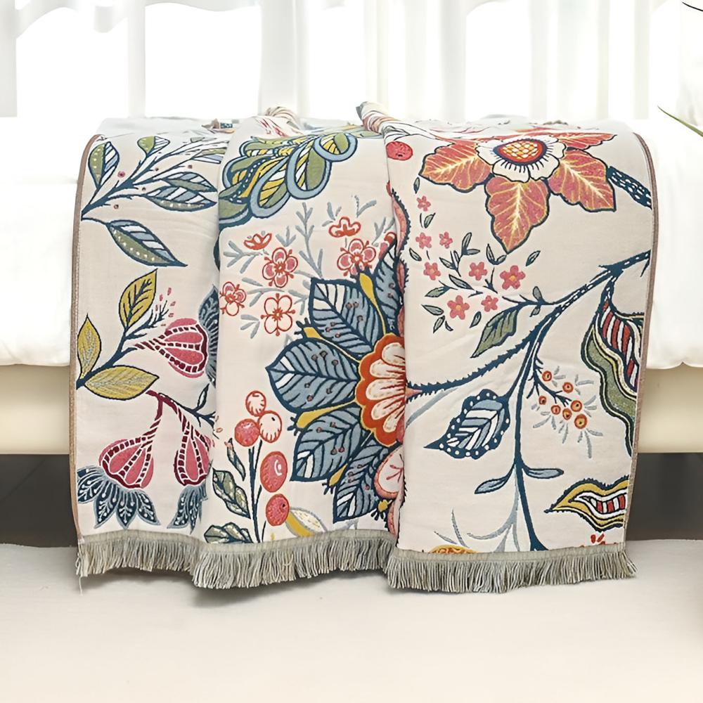Reversible Garden Bloom Bath Towel — product detail view