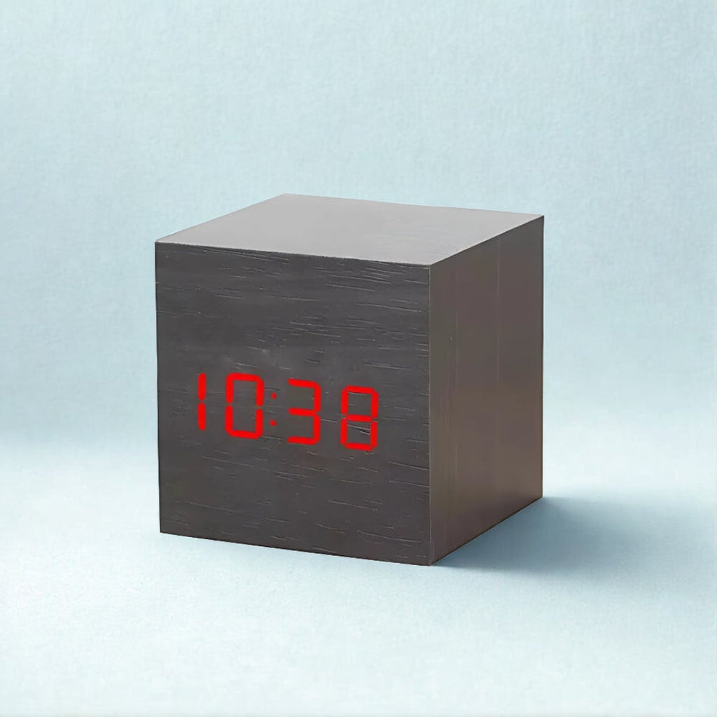 Modern Cube LED Alarm Clock — product feature detail
