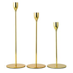 Sleek Metallic Candle Holders | 3 Pcs Set — lifestyle shot