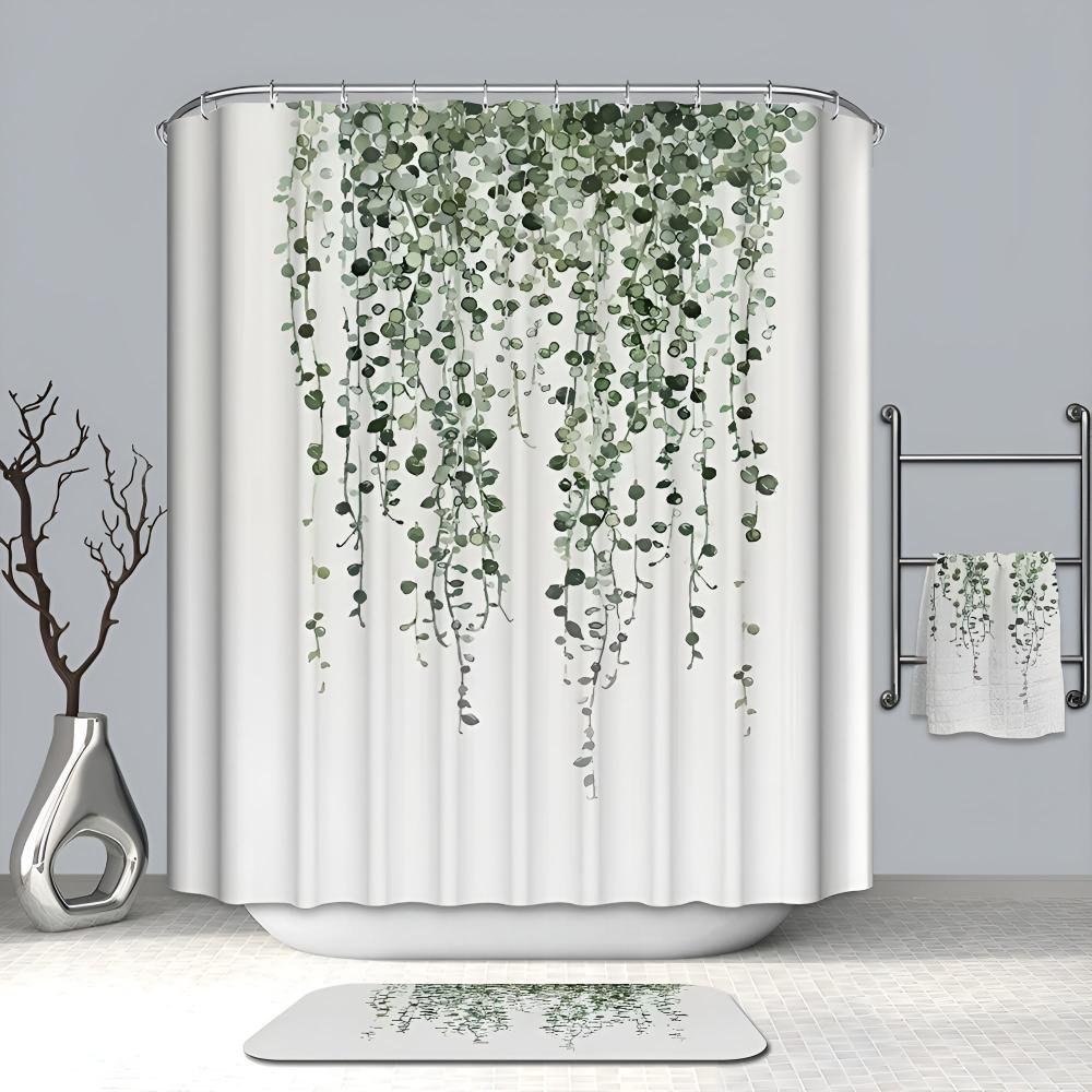 Leaf Drop Vine Shower Curtain — product in use