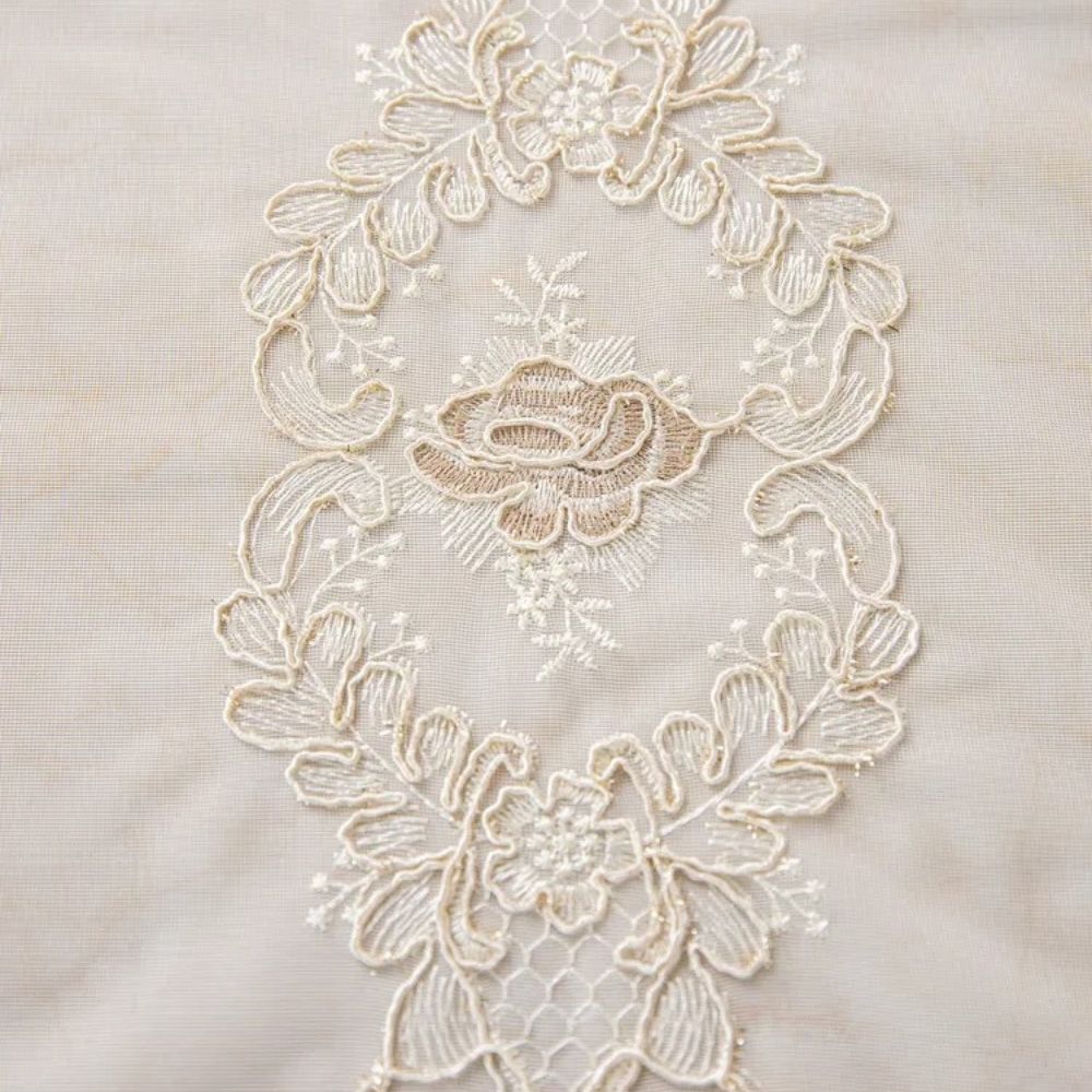 Elyvia Embroidered Classic Sheer Lace Curtain — product close-up