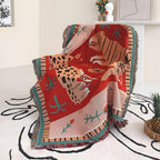 Leopard Woven Tassel Blanket — main product photo