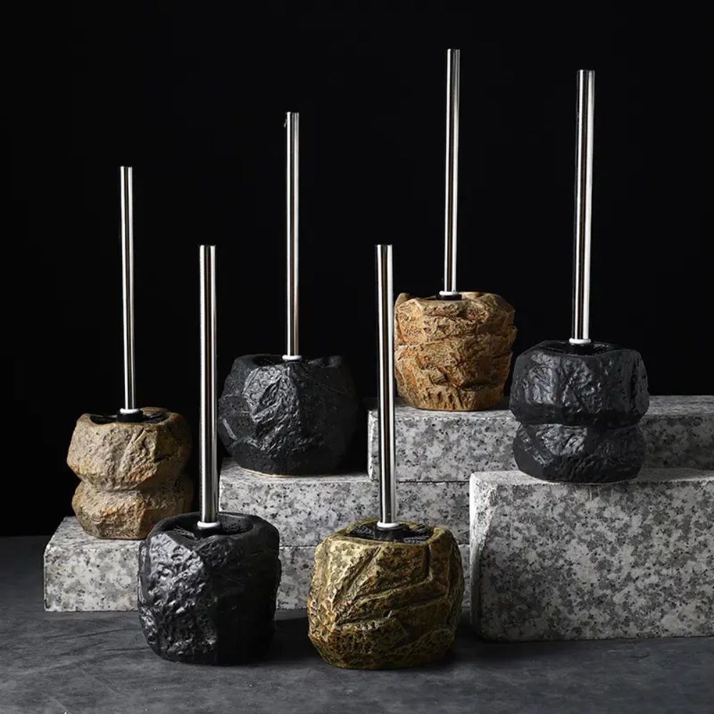 Retro Stone Ceramic Toilet Brush — product close-up
