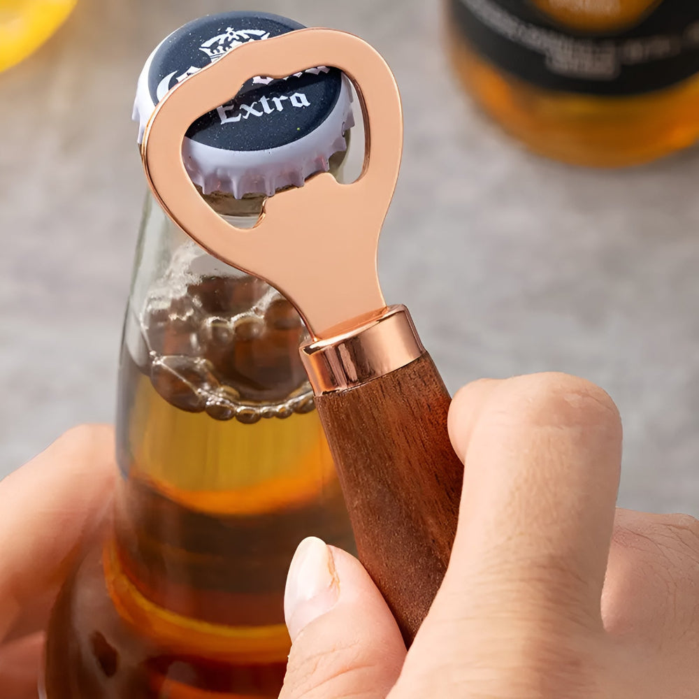 Acacia Wood Bottle Opener — product detail view