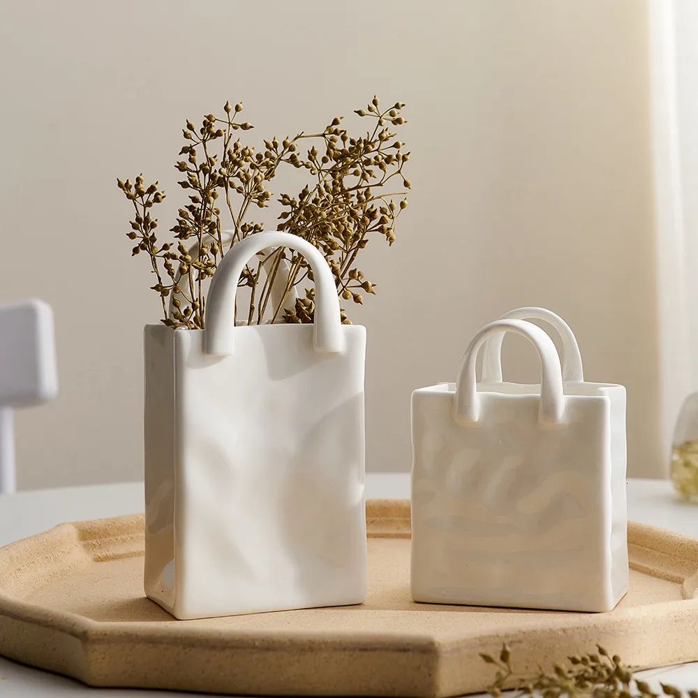 Tote-Style Ceramic Vase — product in use