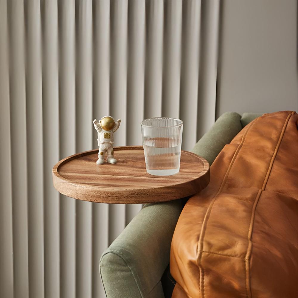 Sofa Armrest Walnut Tray — product in use