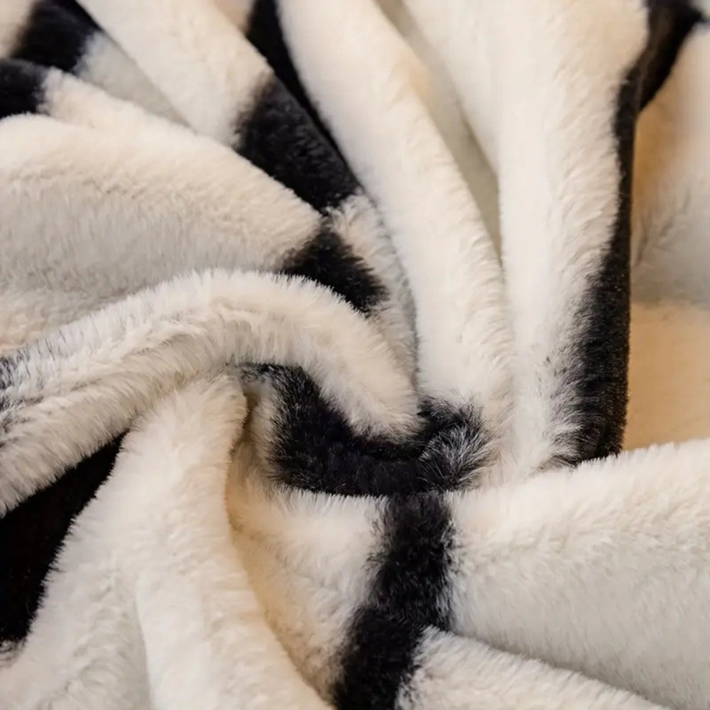 Wild Stripes Zebra Fleece Sofa Cover — product close-up