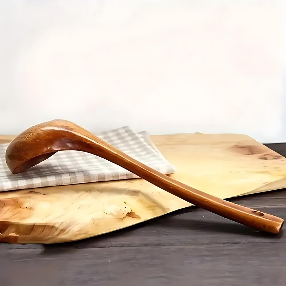 Natural Wooden Soup Spoon — product in use